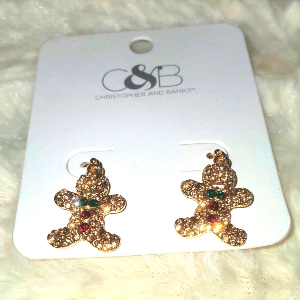 Christopher & Banks Gingerbread Men Earrings